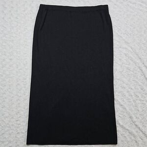 Eileen Fisher black office dress with Italian yarn 100% wool Womens Large Petite